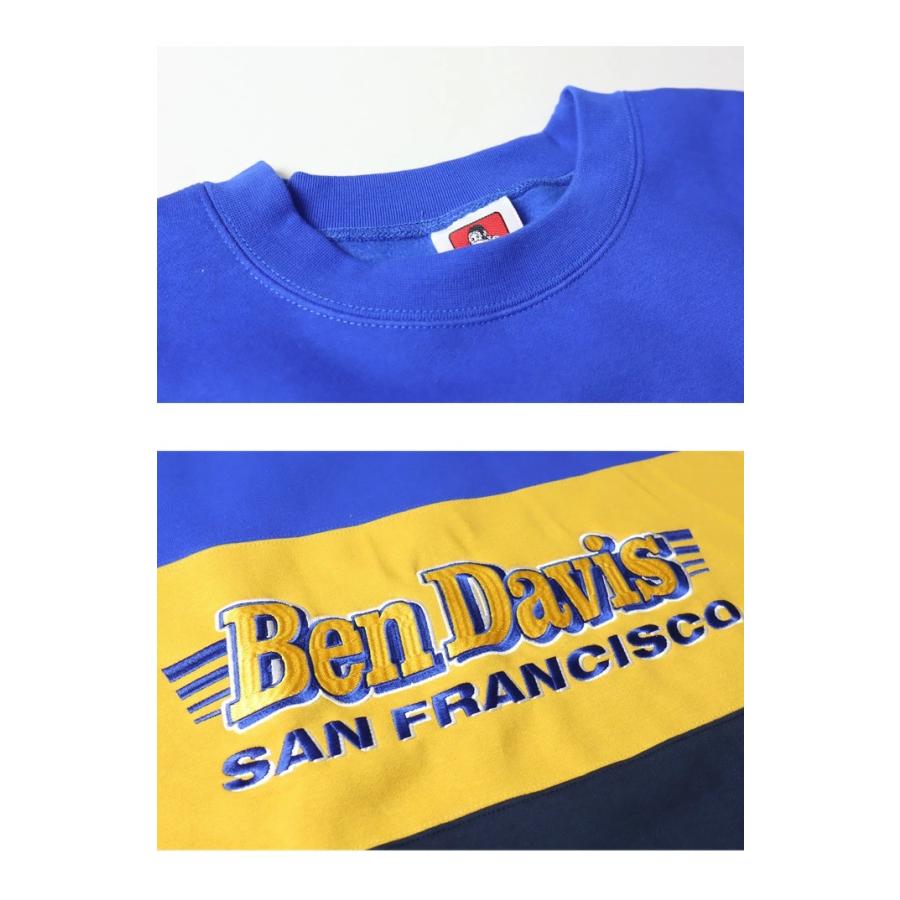 BEN DAVIS（ベンデイビス） 切り替え クルーネックスウェット 裏起毛