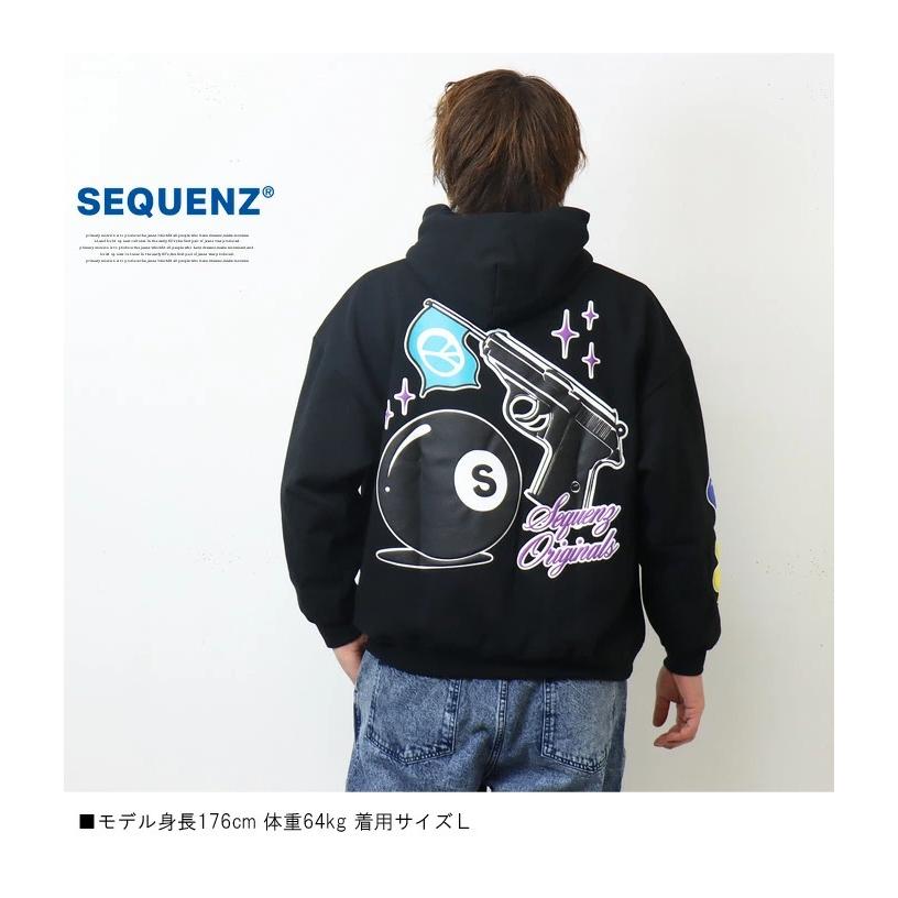 SEQUENZ シークエンズ バックプリント スウェットパーカー フーディー プルパーカー 裏起毛 ユニセックス ビッグシルエット 送料無料 23370016 |  | 10