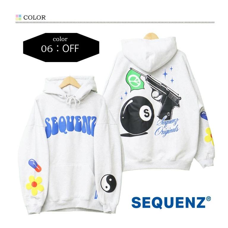 SEQUENZ シークエンズ バックプリント スウェットパーカー フーディー プルパーカー 裏起毛 ユニセックス ビッグシルエット 送料無料 23370016 |  | 02