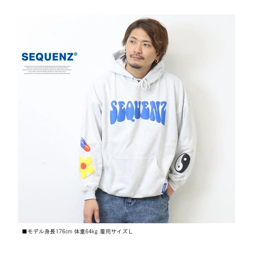 SEQUENZ シークエンズ バックプリント スウェットパーカー フーディー プルパーカー 裏起毛 ユニセックス ビッグシルエット 送料無料 23370016 |  | 03