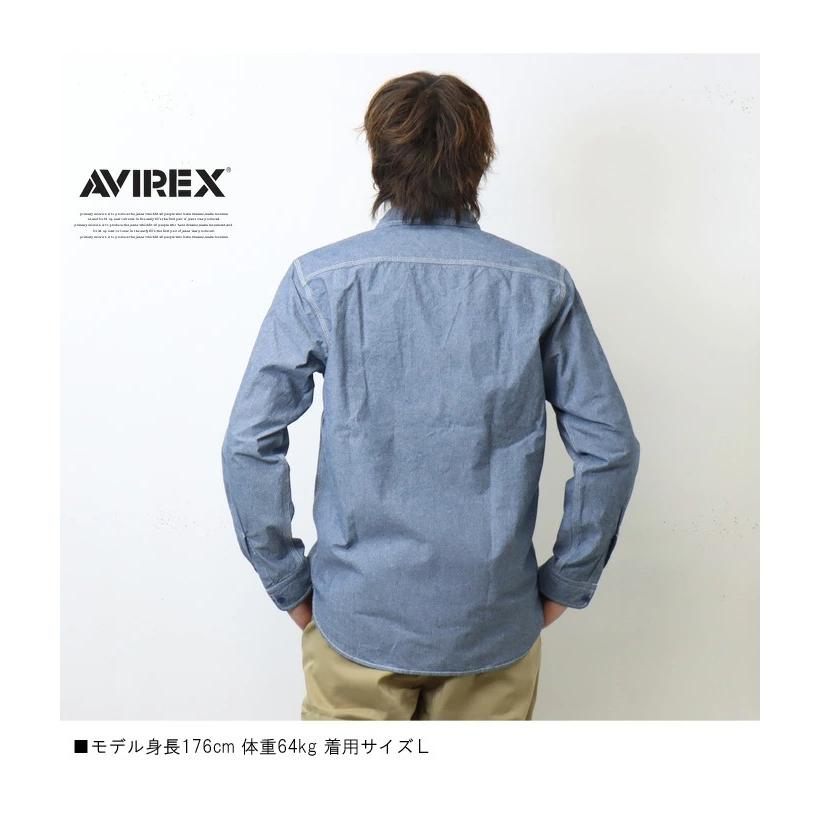 AVIREX アヴィレックス 長袖 シャンブレーシャツ ワークシャツ AVIREX アヴィレックス 長袖 シャンブレーシャツ ワークシャツ