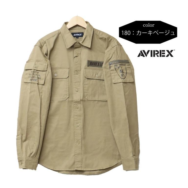 AVIREX（アヴィレックス） 長袖 ベーシック ファティーグシャツ メンズ