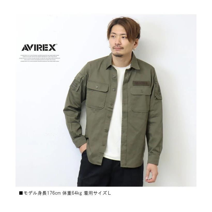 AVIREX（アヴィレックス） 長袖 ベーシック ファティーグシャツ メンズ