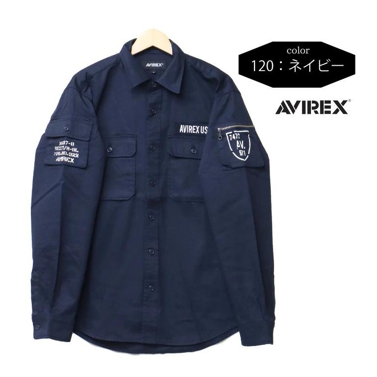 AVIREX（アヴィレックス） 長袖 ベーシック ファティーグシャツ メンズ