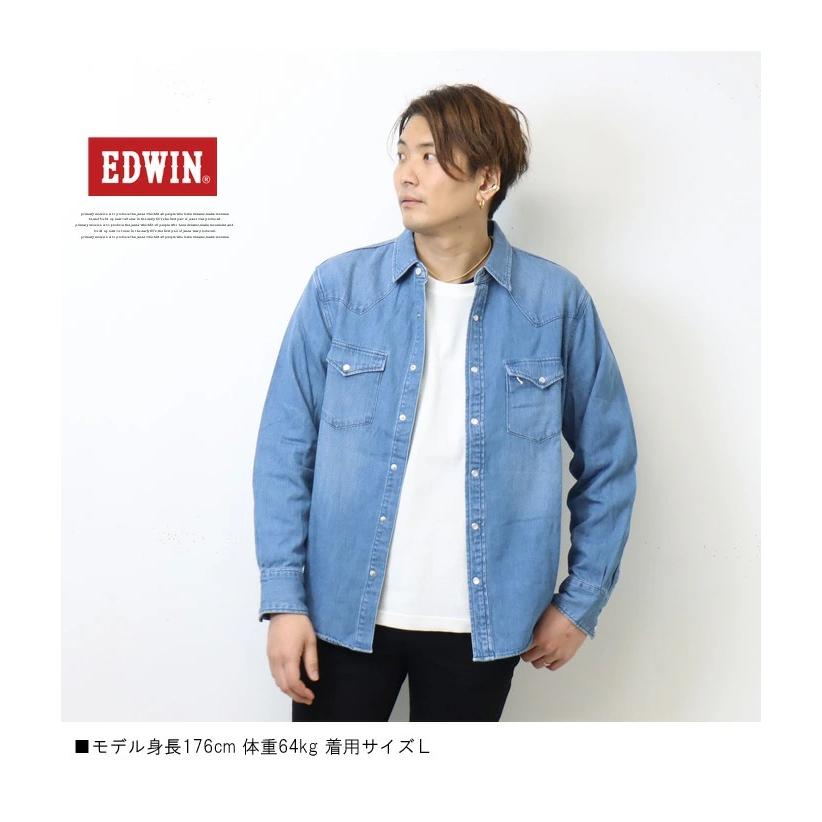 EDWIN（エドウィン） デニム ウエスタンシャツ デニムシャツ 長袖