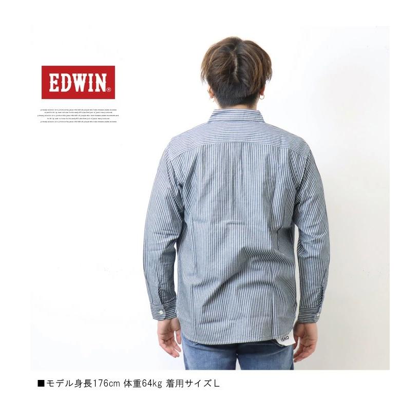 大きいサイズ EDWIN エドウィン デニム ワークシャツ デニムシャツ 長袖シャツ メンズ デニシャツ 送料無料 ET2138｜rexone｜14