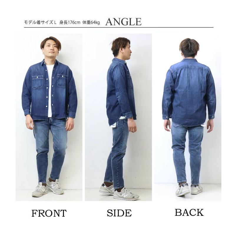 EDWIN（エドウィン） 大きいサイズ デニム ワークシャツ デニムシャツ