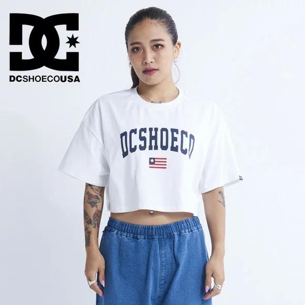DC SHOES ディーシーシュー レディース アーチロゴ クロップド 半袖 Tシャツ ドロップショルダー ビッグシルエット LST231314 | DC SHOES