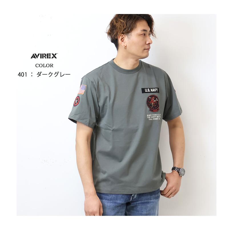 AVIREX アヴィレックス ダストデビル パッチド Tシャツ 半袖 Tシャツ メンズ 半袖Tシャツ 半T アビレックス 送料無料 783-3134046｜rexone｜08