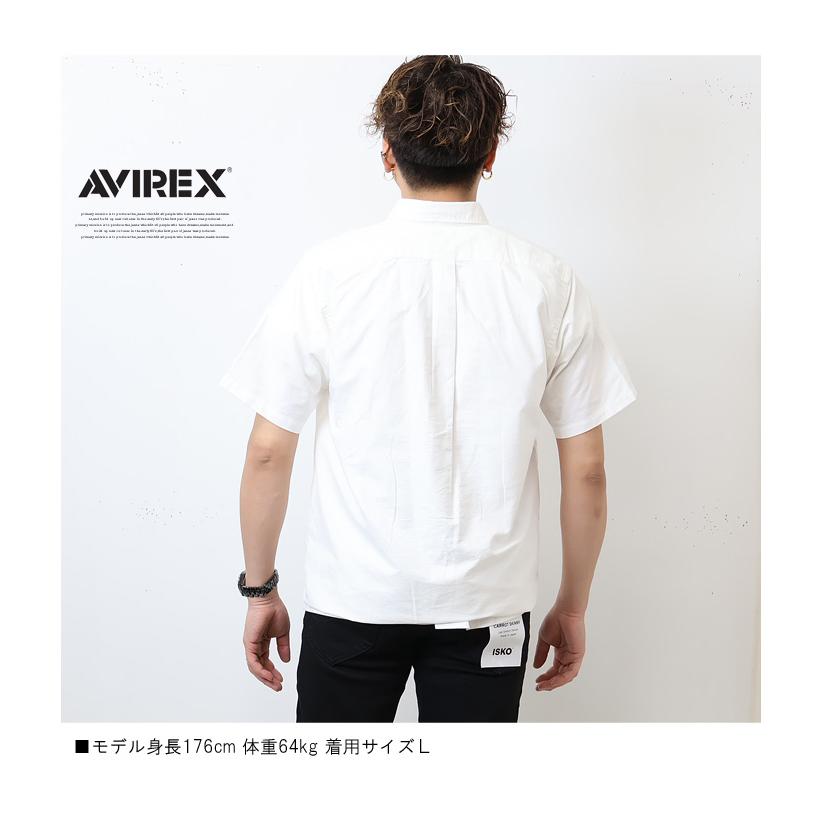AVIREX（アヴィレックス） 半袖 オックスシャツ ボタンダウン メンズ
