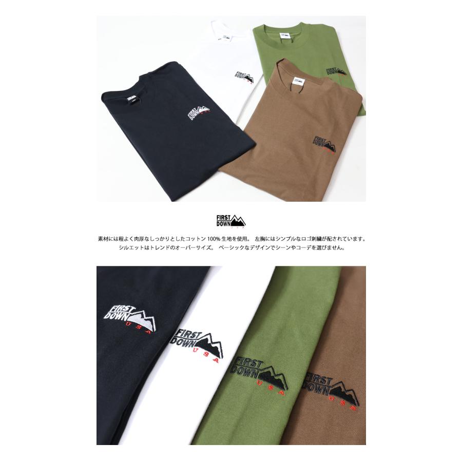FIRST DOWN USA ファーストダウン ワンポイントロゴ 半袖 Tシャツ 半T メンズ レディース ユニセックス ビッグシルエット ビッグT F401004 | FIRST DOWN | 11