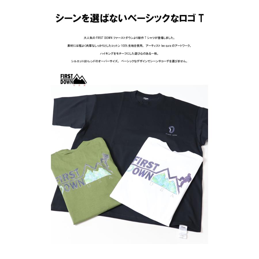 FIRST DOWN USA ファーストダウン バックプリント 半袖 Tシャツ by lee qura 半T メンズ レディース ユニセックス ビッグシルエット ビッグT 送料無料 F401007 | FIRST DOWN | 02