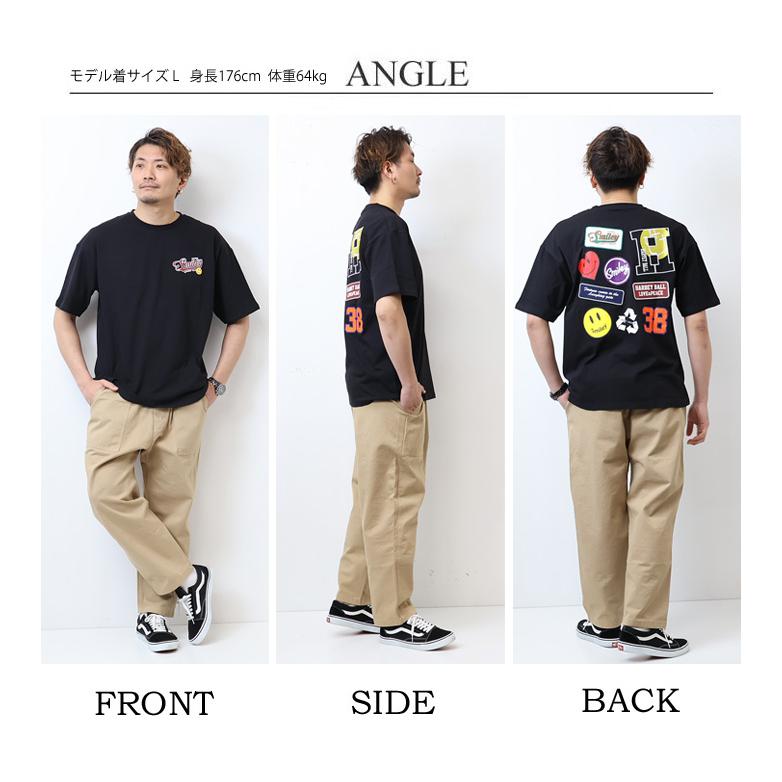 SMILEY FACE スマイリーフェイス ワッペンスマイル 半袖Tシャツ SMILEY FACE スマイリーフェイス ワッペンスマイル 半袖Tシャツ