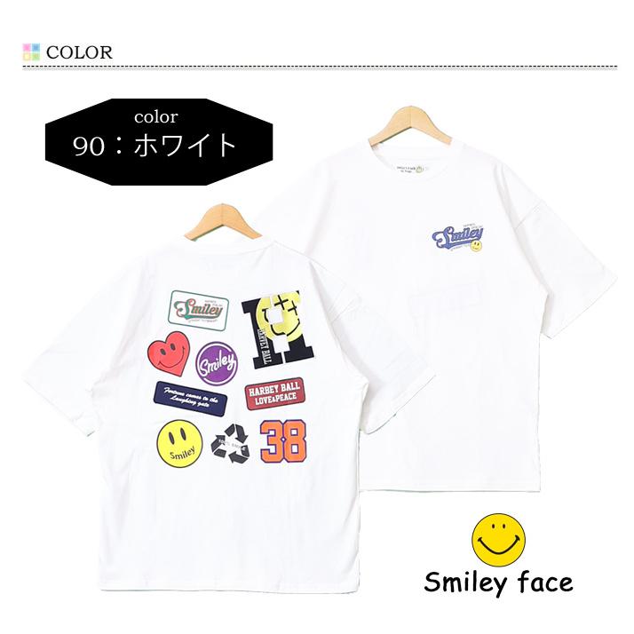 SMILEY FACE スマイリーフェイス ワッペンスマイル 半袖Tシャツ SMILEY FACE スマイリーフェイス ワッペンスマイル 半袖Tシャツ