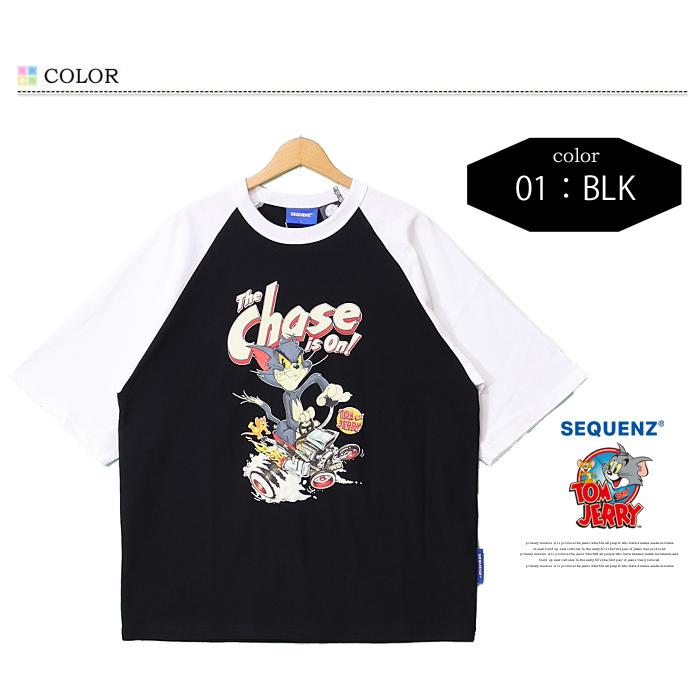 SEQUENZ トムとジェリー ラグランスリーブ プリント 半袖Tシャツ ビッグT 半T メンズ レディース ユニセックス ビッグシルエット トムジェリ 23570905 | Prosperity Sequence | 03