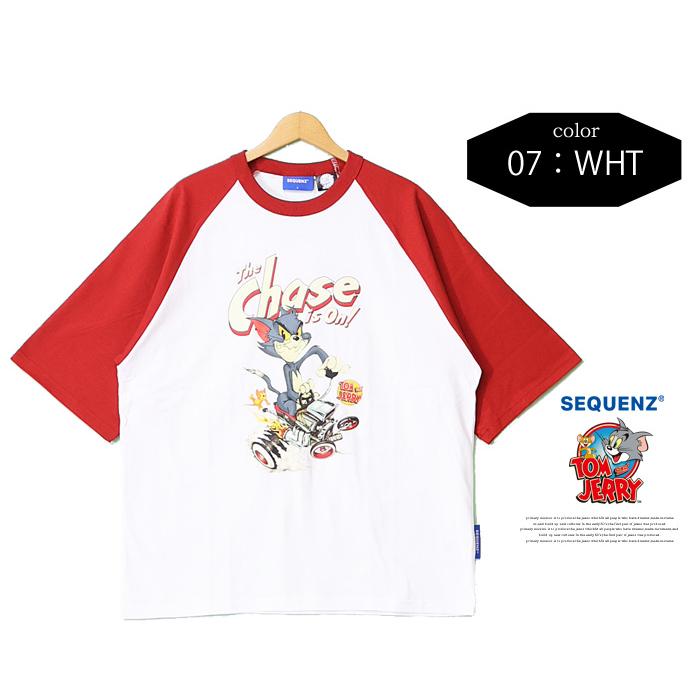 SEQUENZ トムとジェリー ラグランスリーブ プリント 半袖Tシャツ ビッグT 半T メンズ レディース ユニセックス ビッグシルエット トムジェリ 23570905 | Prosperity Sequence | 06