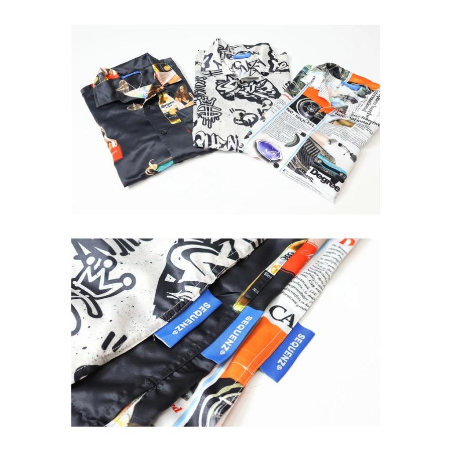 SEQUENZ シークエンズ 総柄 プリント 半袖 開襟シャツ 半袖シャツ メンズ レディース ユニセックス ビッグシルエット 送料無料 23570023 | Prosperity Sequence | 12