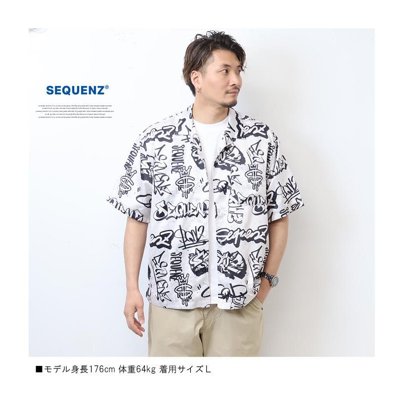 Prosperity Sequence SEQUENZ シークエンズ 総柄 プリント 半袖 開襟