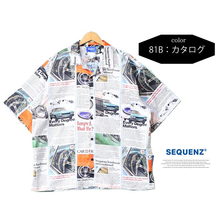 SEQUENZ シークエンズ 総柄 プリント 半袖 開襟シャツ 半袖シャツ メンズ レディース ユニセックス ビッグシルエット 送料無料 23570023 | Prosperity Sequence | 06