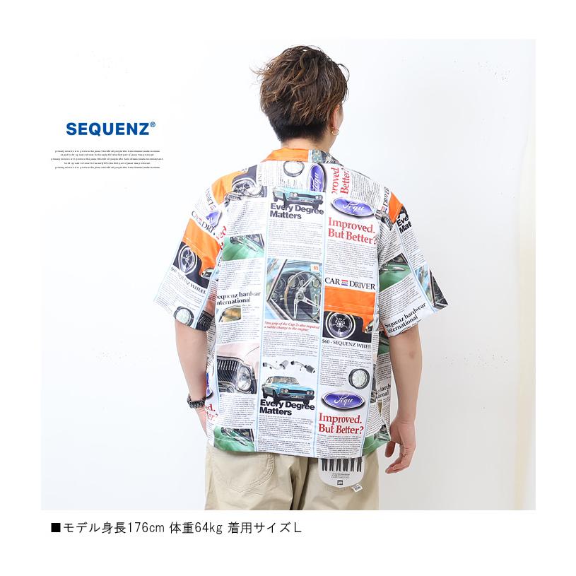 SEQUENZ シークエンズ 総柄 プリント 半袖 開襟シャツ 半袖シャツ メンズ レディース ユニセックス ビッグシルエット 送料無料 23570023 | Prosperity Sequence | 08