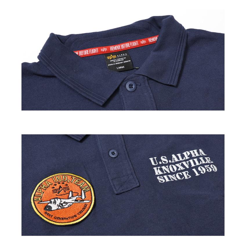 ALPHA INDUSTRIES アルファ インダストリーズ フライトパッチ 半袖ポロシャツ ワッペン メンズ 送料無料 TC1581 | Alpha Industries | 11