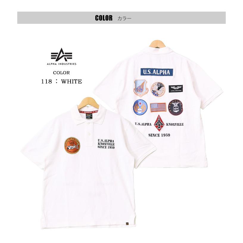 ALPHA INDUSTRIES アルファ インダストリーズ フライトパッチ 半袖ポロシャツ ワッペン メンズ 送料無料 TC1581 | Alpha Industries | 03