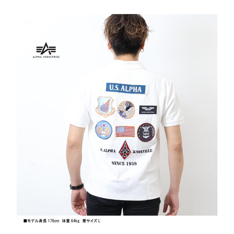 ALPHA INDUSTRIES アルファ インダストリーズ フライトパッチ 半袖ポロシャツ ワッペン メンズ 送料無料 TC1581 | Alpha Industries | 05