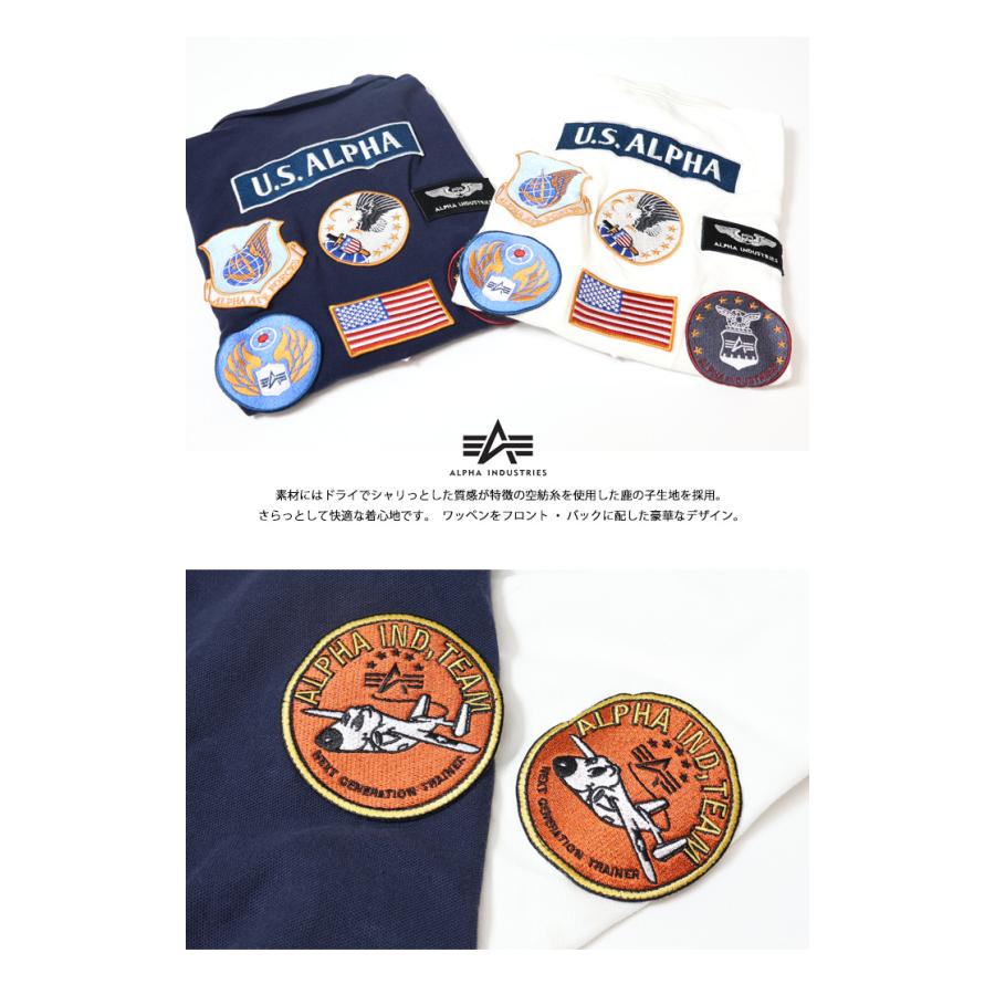 ALPHA INDUSTRIES アルファ インダストリーズ フライトパッチ 半袖ポロシャツ ワッペン メンズ 送料無料 TC1581 | Alpha Industries | 09