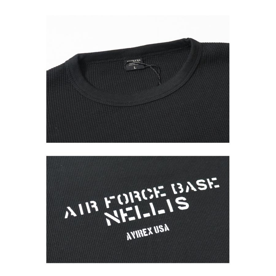 AVIREX アヴィレックス ワッフル プリント Tシャツ USAF クルーネック 半袖Tシャツ メンズ アビレックス サーマル素材 送料無料 783-3134054｜rexone｜18