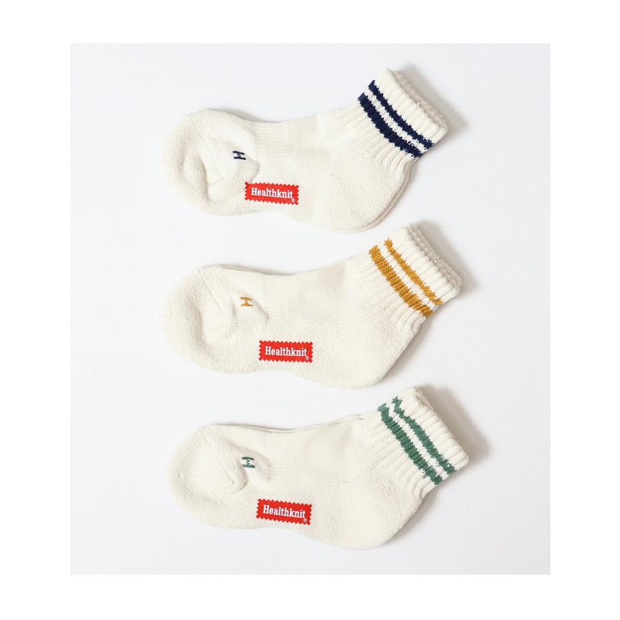 Healthknit（ヘルスニット） キッズ 3P ソックス シンカー 2本ライン