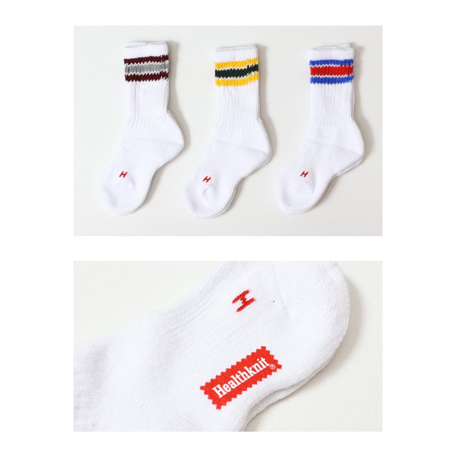 Healthknit（ヘルスニット） キッズ 3P ソックス クルー 配色 3本
