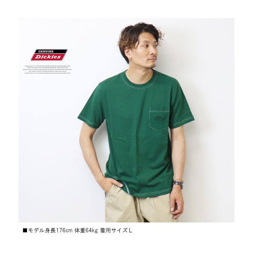大きいサイズ GENUINE Dickies ジェニュイン ディッキーズ 胸ポケット ロゴ刺繍 半袖Tシャツ 半T メンズ レディース ユニセックス 3260-3181 | Dickies | 08