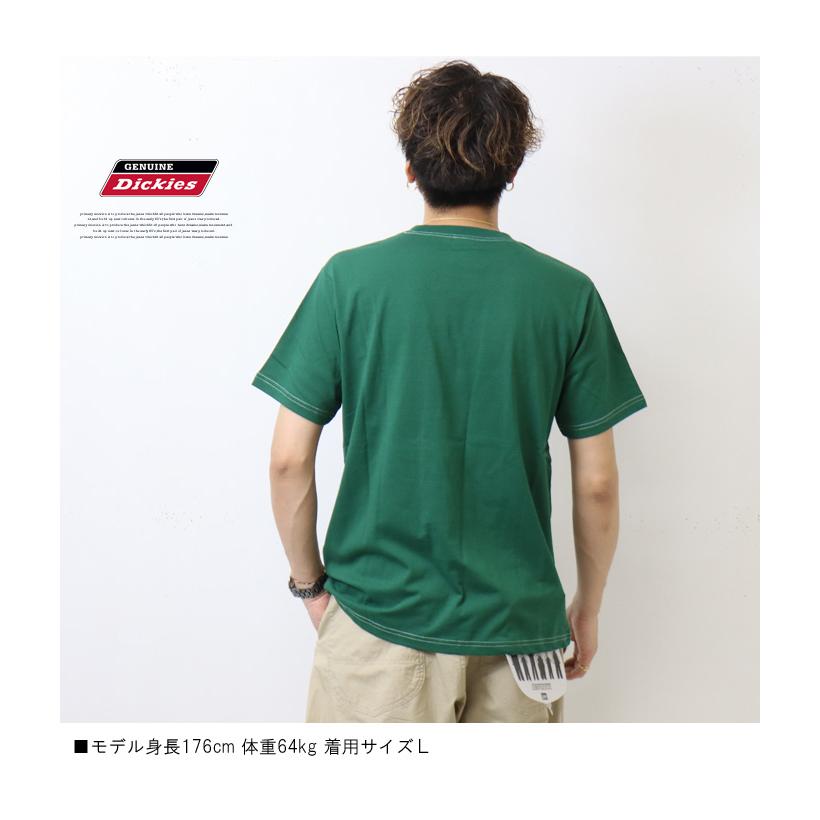 大きいサイズ GENUINE Dickies ジェニュイン ディッキーズ 胸ポケット ロゴ刺繍 半袖Tシャツ 半T メンズ レディース ユニセックス 3260-3181 | Dickies | 09