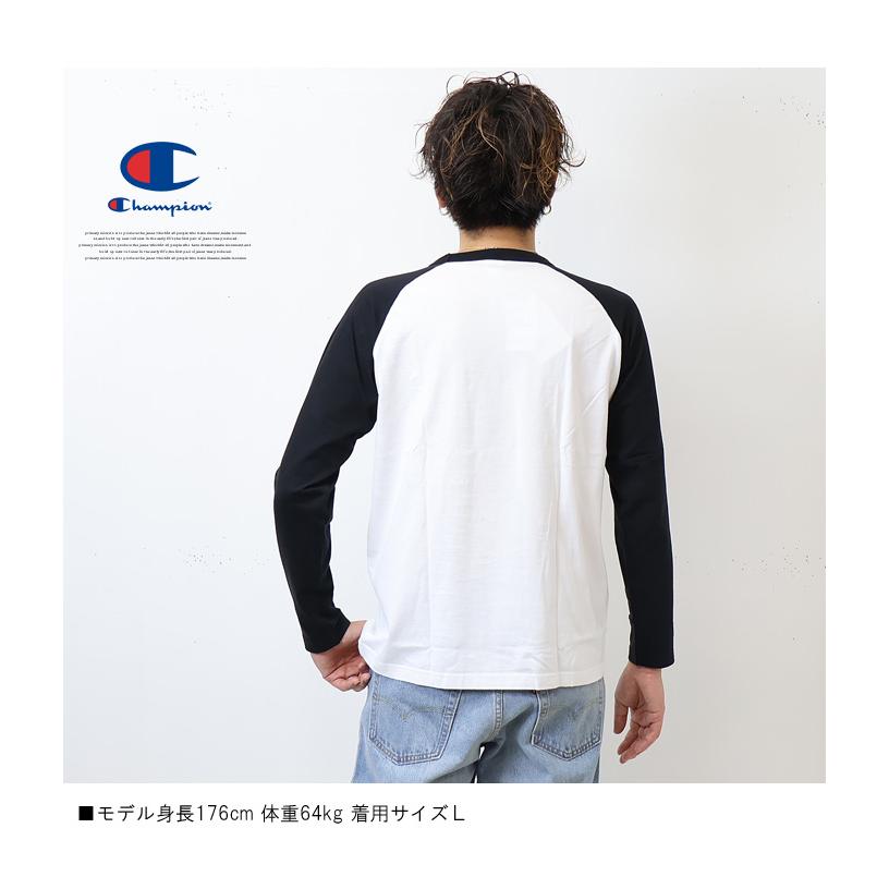 Champion（チャンピオン） ワンポイント ラグラン 長袖Tシャツ ロンT