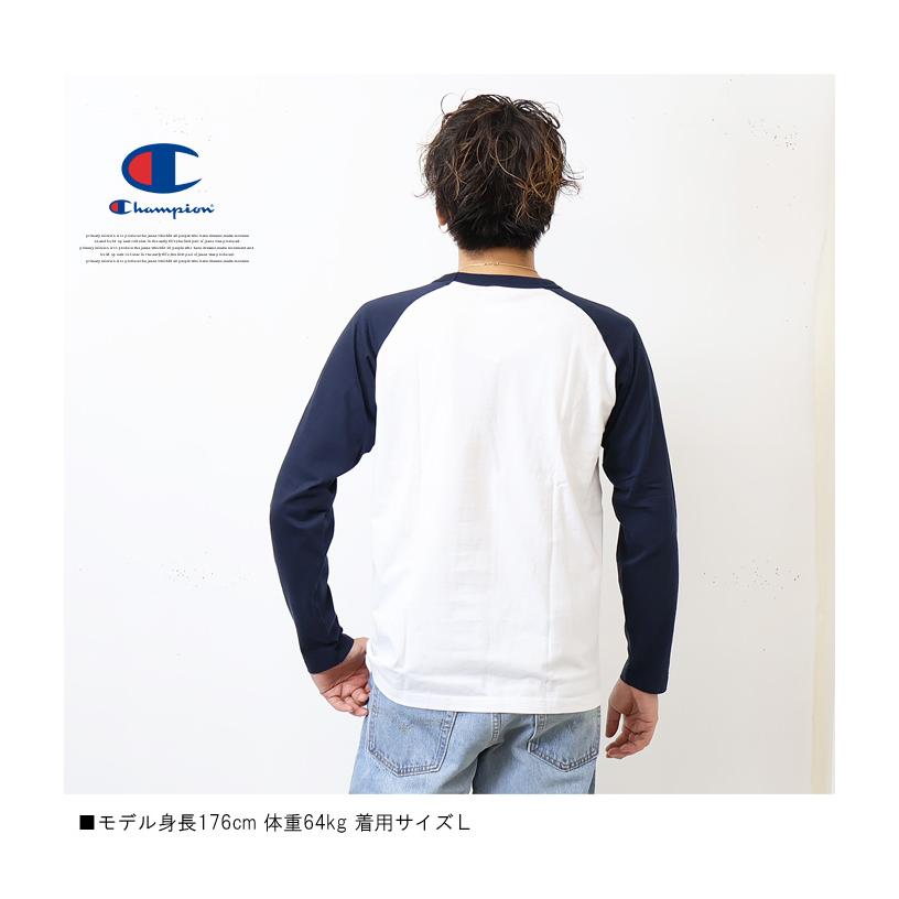Champion チャンピオン ワンポイント ラグラン 長袖Tシャツ ロン
