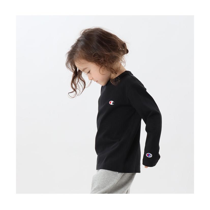 Champion チャンピオン キッズ ワンポイント刺繍 長袖 Tシャツ Champion チャンピオン キッズ ワンポイント刺繍 長袖 Tシャツ
