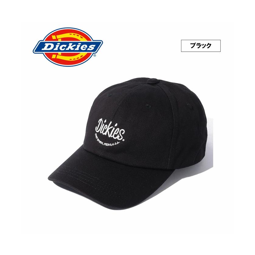 Dickies ブラック キャップ SKATEBOARD刺繍 Dickies（ディッキーズ） ロゴ刺繍 ベースボールキャップ 帽子 メンズ
