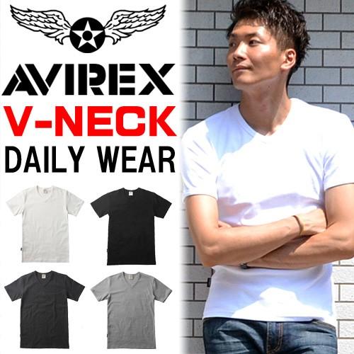アビレックス Avirex リブ素材 Vネック 半袖tシャツ 無地 メンズ ブイネック Rex One 通販 Yahoo ショッピング
