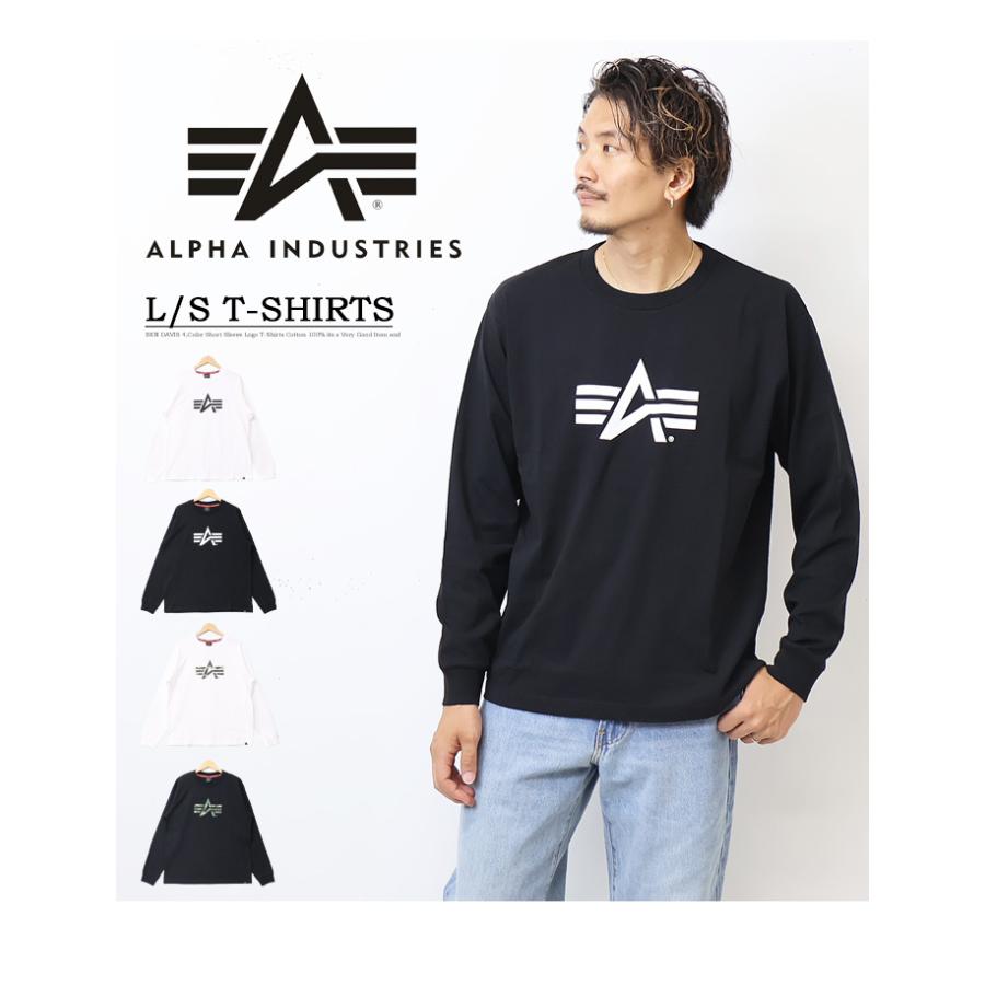 ALPHA INDUSTRIES アルファ インダストリーズ ロゴプリント 長袖 Tシャツ A-MARK プリントTシャツ メンズ 長T ロンＴ 長袖Tシャツ TC1590｜rexone｜02