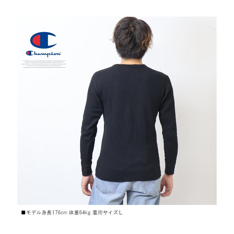 Champion チャンピオン サーマル素材 長袖Tシャツ ロンT 長T ワン