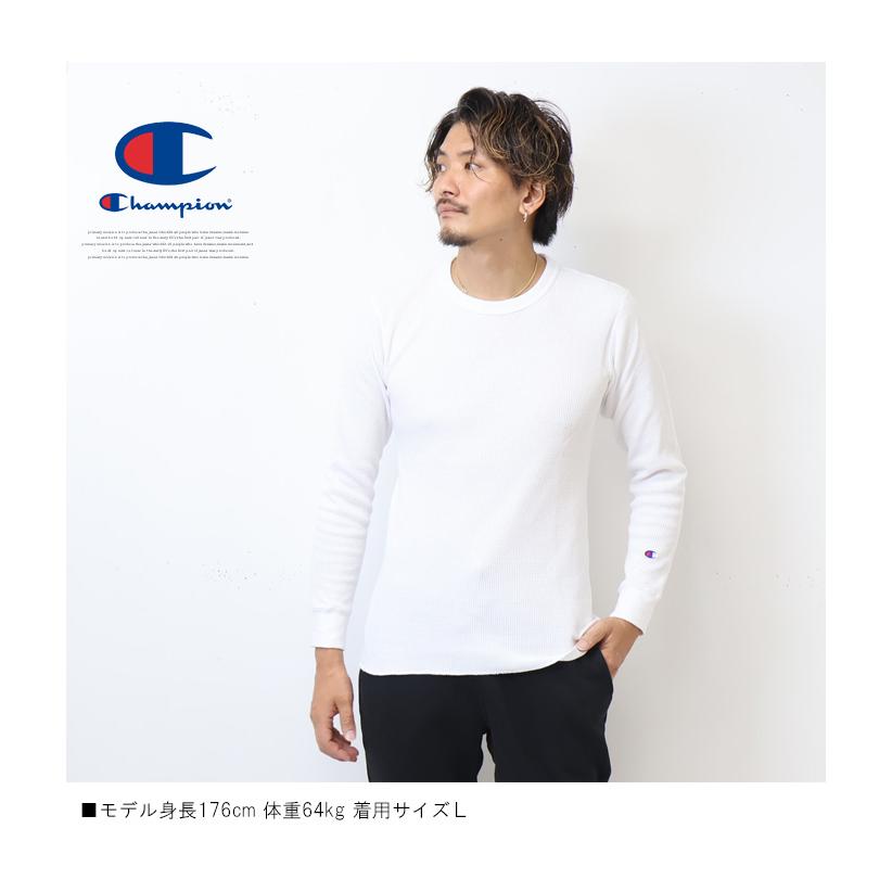 Champion / 長袖Tシャツ/M/ポリエステル/アイボリー/無地 Champion（チャンピオン） サーマル素材 長袖Tシャツ ロンT 長T ワン