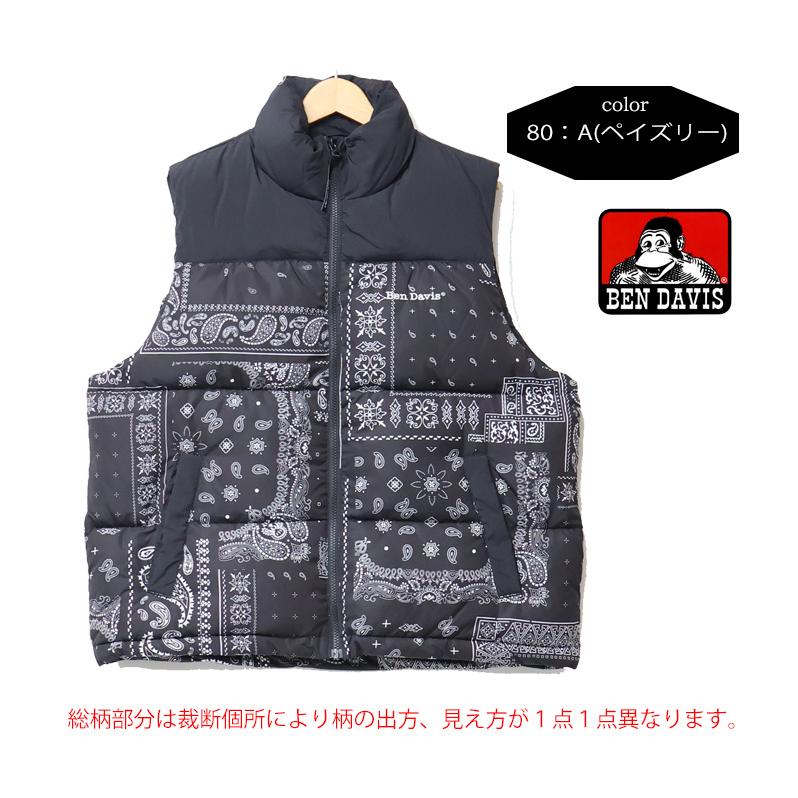 BEN DAVIS ベンデイビス ワンポイント刺繍 フェイクダウン 中綿 BEN DAVIS ベンデイビス ワンポイント刺繍 フェイクダウン 中綿