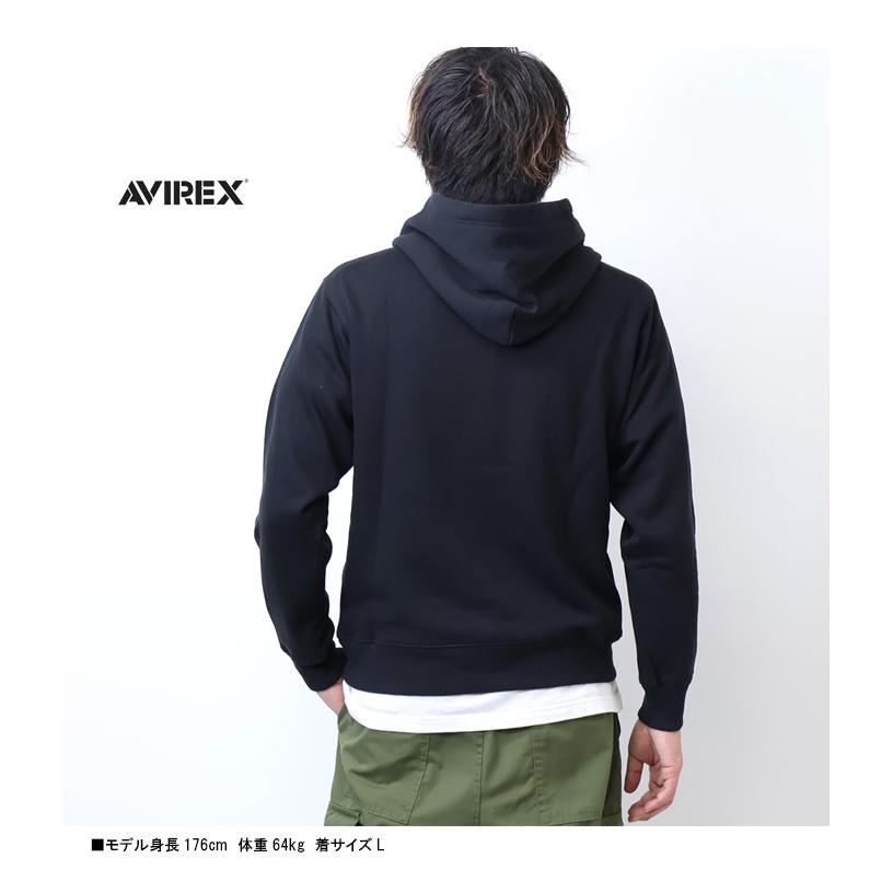AVIREX アヴィレックス ロゴアップリケ スウェットパーカー 裏 AVIREX アヴィレックス ロゴアップリケ スウェットパーカー 裏
