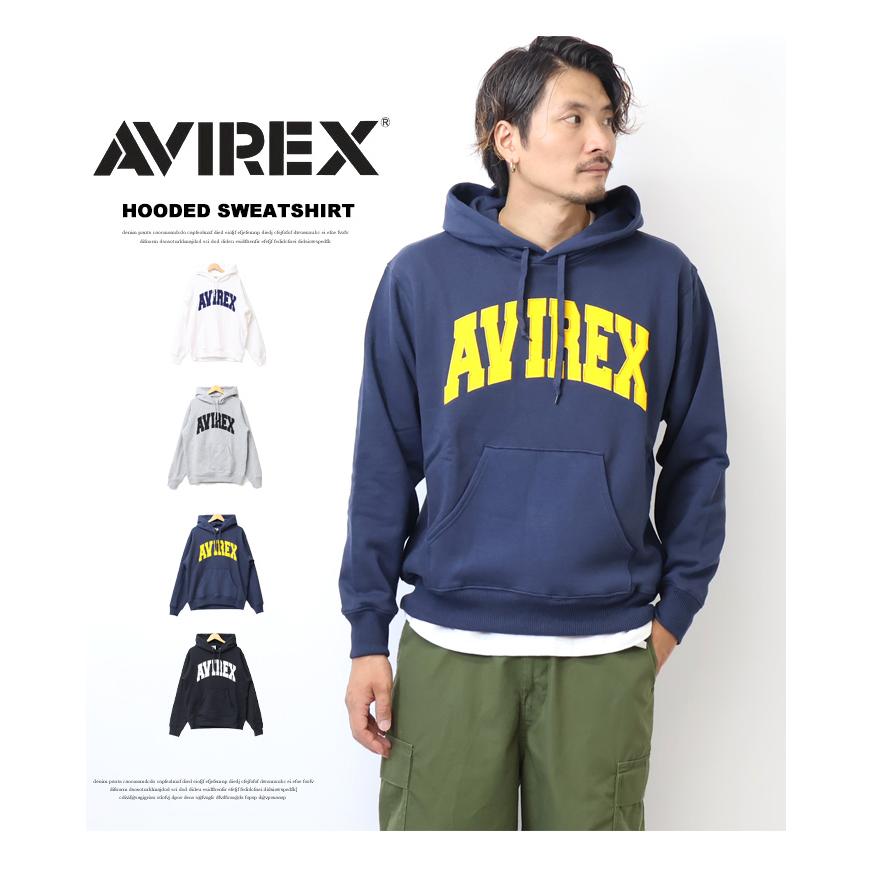 AVIREX アヴィレックス ロゴアップリケ スウェットパーカー 裏起毛 フーディー ライトアウター プルパーカー メンズ アビレックス 送料無料 783-3931006｜rexone｜02