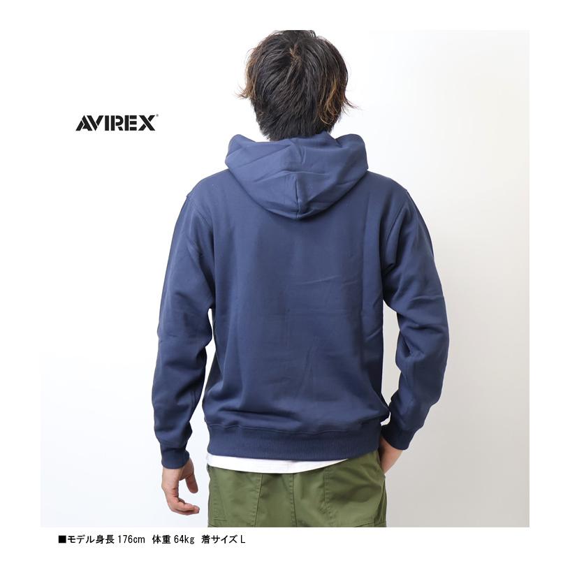AVIREX アヴィレックス ロゴアップリケ スウェットパーカー 裏