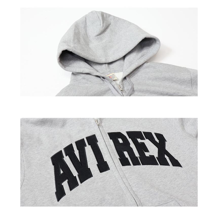 AVIREX（アヴィレックス） ロゴアップリケ スウェットジップパーカー