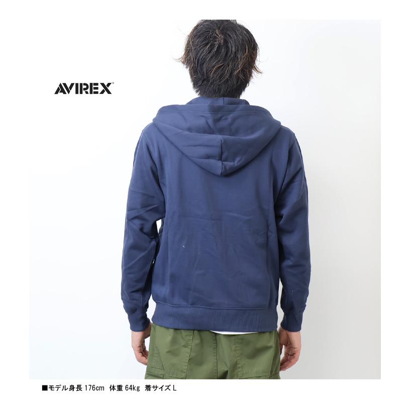 AVIREX アヴィレックス ロゴアップリケ スウェットジップ AVIREX アヴィレックス ロゴアップリケ スウェットジップ