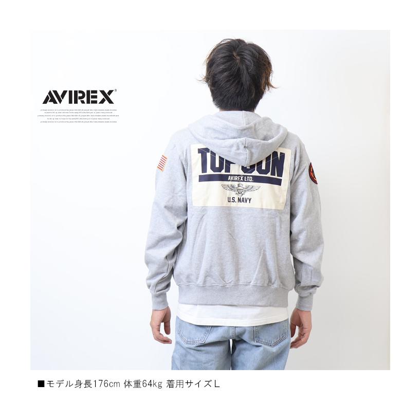 AVIREX アヴィレックス TOP GUN トップガン ダストデビル スウェットジップパーカー 裏毛 フーディー ライトアウター スウェットパーカー メンズ アビレックス 送料無料 783-3931012 AVIREX（アヴィレックス） TOP GUN トップガン ダストデビル