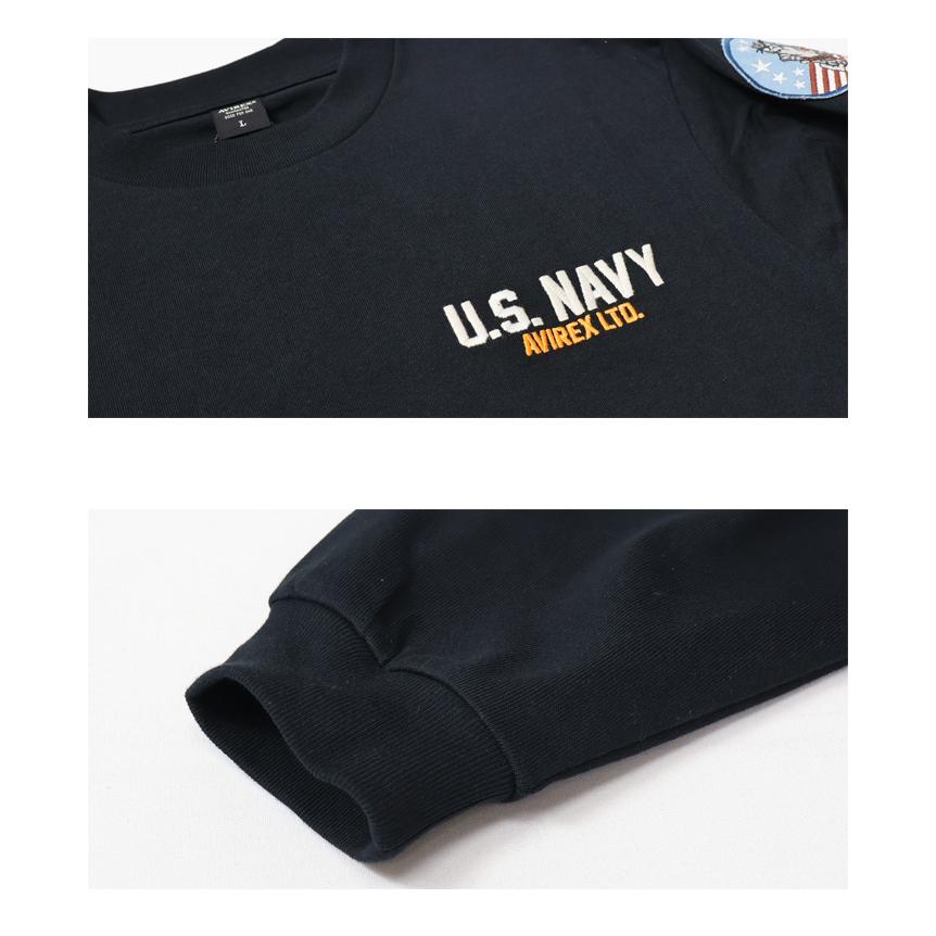AVIREX アヴィレックス TOP GUN トップガン 長袖Tシャツ サガラ刺繍 パッチ プリント メンズ ロンT 長T アビレックス 送料無料 783-3930017 | AVIREX | 14