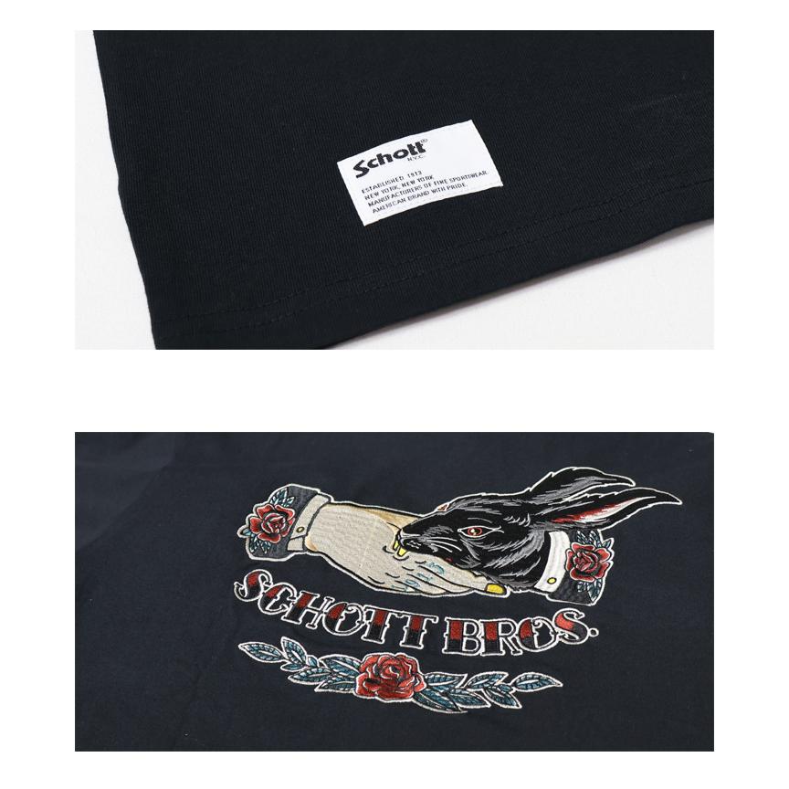 Schott N.Y.C（ショット） Schott シェイクハンドバニー刺繍 長袖T